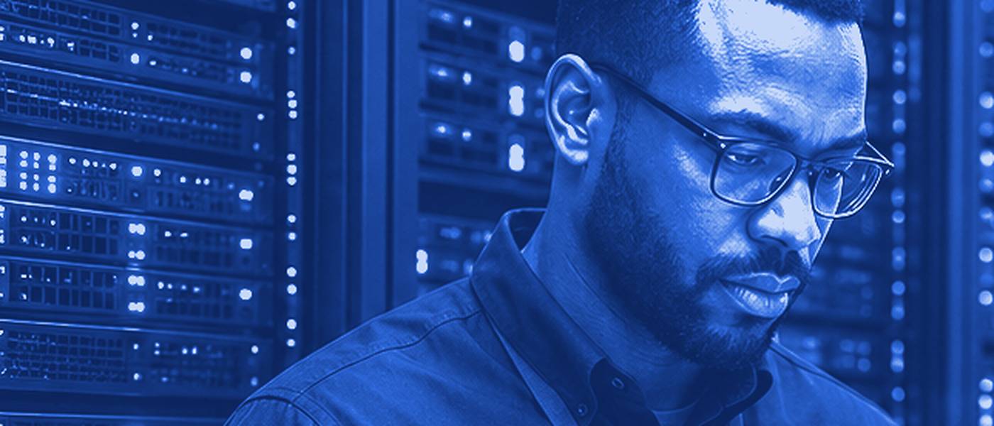 A systems administrator working in a data centre