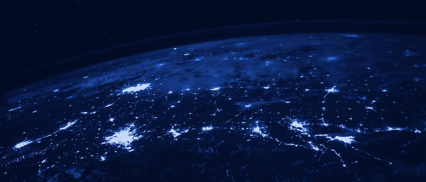 The earth at night, seen from orbit